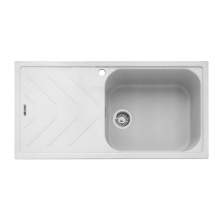 Veis 100 Inset Sink With Drainer - Chalk White
