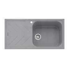 Veis 100 Inset Sink With Drainer - Pebble Grey