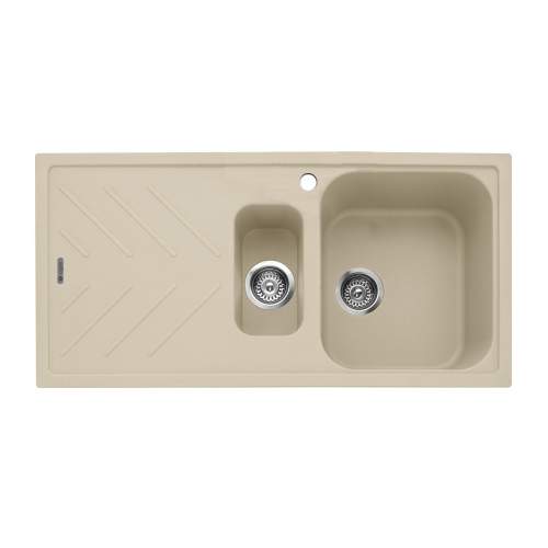 Caple Veis 1.5 Bowl Inset Sink With Drainer - Desert Sand