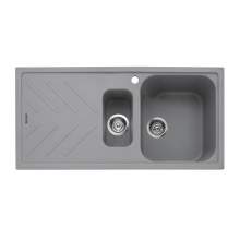 Veis 150 Inset 1.5 Bowl Sink With Drainer - Pebble Grey