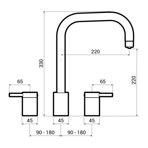 Abode PRONTEAU Project 3 Part 4 in 1 Mixer Tap