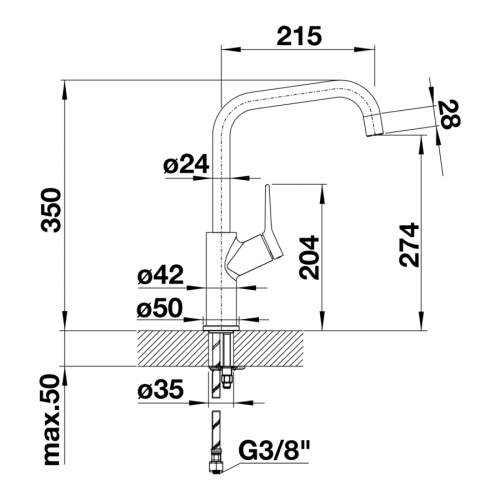 Blanco JURENA Single Side Lever Kitchen Tap