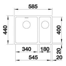 Blanco ANDANO 340/180-U 1.5 Bowl Undermount Kitchen Sink