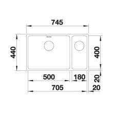 Blanco ANDANO 500/180-U 1.5 Bowl Undermount Kitchen Sink