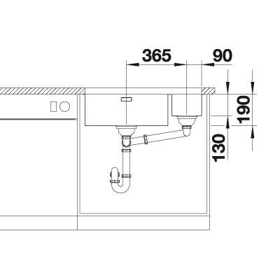 Blanco ANDANO 500/180-U 1.5 Bowl Undermount Kitchen Sink