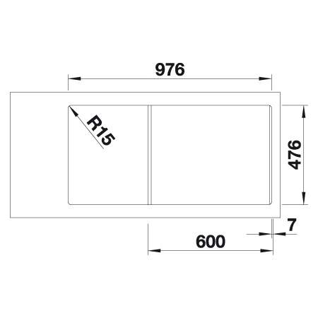 Blanco ANDANO XL 6 S-IF Single Bowl with Drainer Inset Kitchen Sink - BL467838