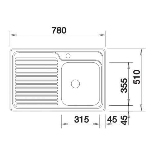 Blanco CLASSIC 40 S Single Bowl Inset Kitchen Sink with Drainer - BL467014