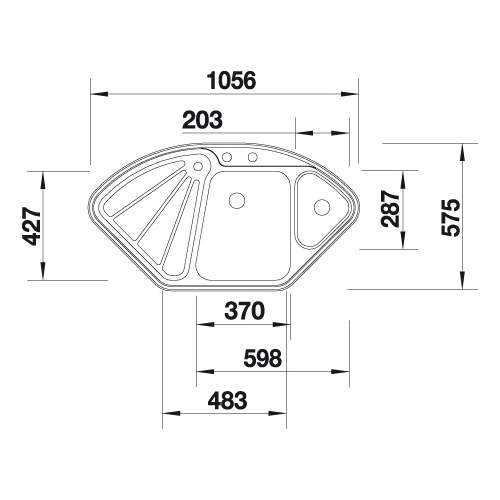 Blanco DELTA-IF 1.5 Bowl Inset Corner Kitchen Sink - BL450824