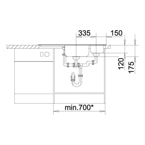 Blanco DELTA-IF 1.5 Bowl Inset Corner Kitchen Sink - BL450824