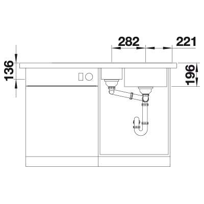 Blanco DIVON II  6 S-IF 1.5 Bowl Inset Kitchen Sink with Drainer - BL467020