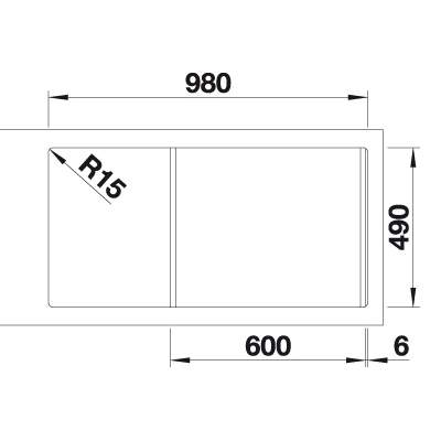 Blanco DIVON II  6 S-IF 1.5 Bowl Inset Kitchen Sink with Drainer - BL467020