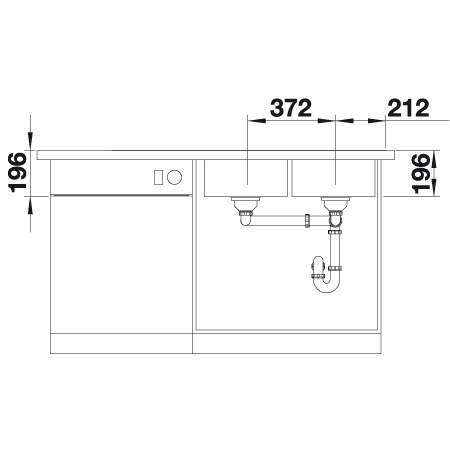 Blanco DIVON II  8 S-IF Double Bowl Inset Kitchen Sink with Drainer - BL467023