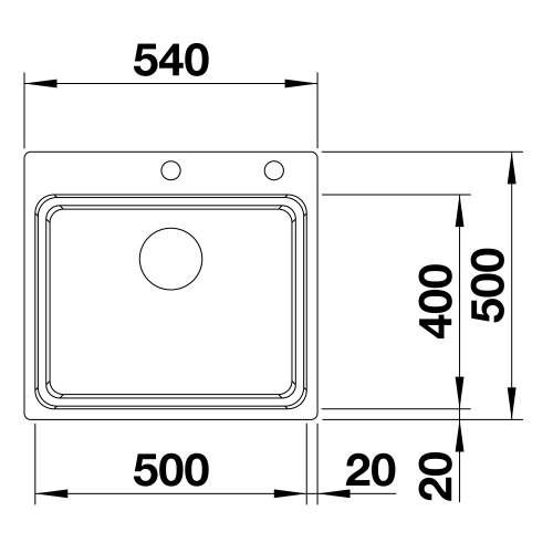 Blanco ETAGON 500 IF/A Single Bowl Inset Kitchen Sink - BL468101