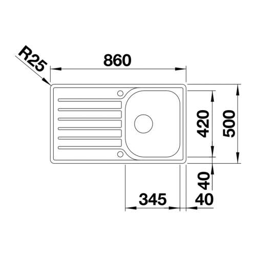 Blanco LANTOS 45 S-IF SALTO  Single Bowl Inset Kitchen Sink with Drainer