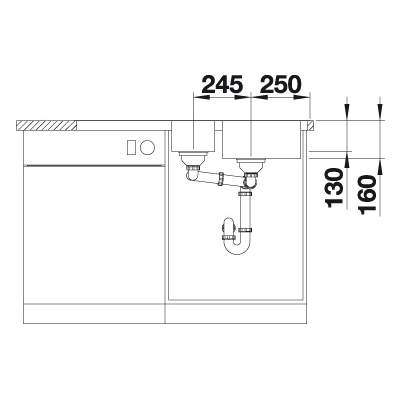 Blanco LANTOS 6 S-IF 1.5 Bowl Inset Kitchen Sink with Drainer - BL453568
