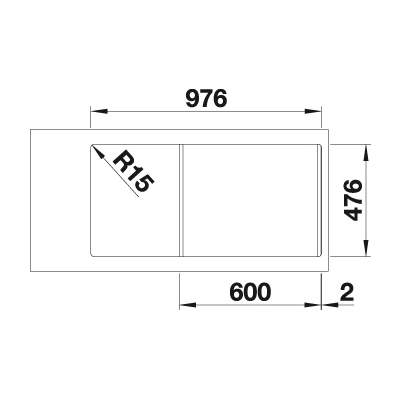 Blanco LANTOS 6 S-IF 1.5 Bowl Inset Kitchen Sink with Drainer - BL453568