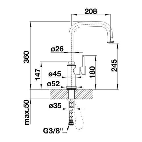 Blanco LIVIA-S Kitchen Tap with Pull Out Spray