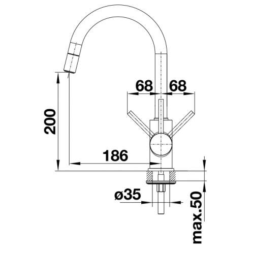 Blanco MIDA-S Kitchen Tap with Pull Out Spray