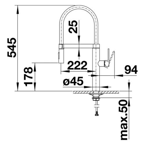 Blanco CULINA-S Single Lever Professional Kitchen Tap