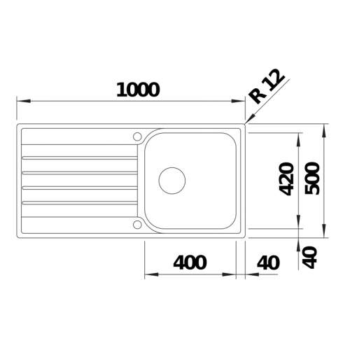 Blanco LIVIT XL 5 S Single Bowl Inset Kitchen Sink with Drainer - BL450836