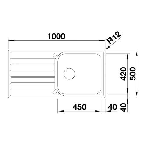 Blanco LIVIT XL 6 S Single Bowl Inset Kitchen Sink with Drainer - BL453364