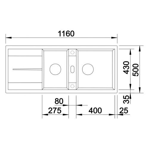 Blanco METRA 8 S Silgranit® PuraDur II® Inset Granite Kitchen Sink