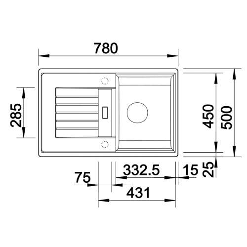 Blanco ZIA 45 S Silgranit® PuraDur II® Inset Granite Kitchen Sink