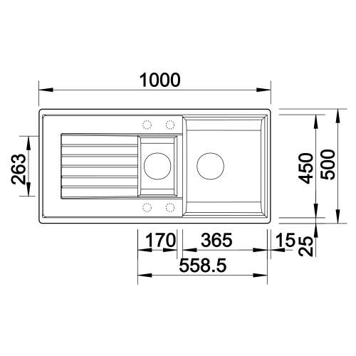 Blanco ZIA 6 S Silgranit® PuraDur II® Inset Granite Kitchen Sink