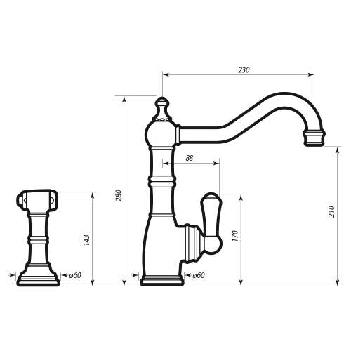 Perrin and Rowe 4746 Aquitaine Tap with Rinse