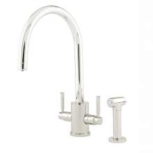 Perrin and Rowe ORBIQ 4312 'C' Spout Dual Lever Kitchen Tap with Rinse