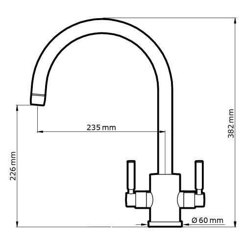 Perrin & Rowe  ORBIQ C Spout Kitchen Tap