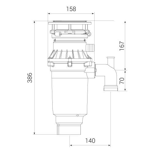 Franke Turbo Elite Slimline TE-75S Waste Disposl Unit - 134.0483.704