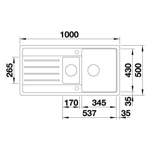 Blanco LEGRA 6 S SILGRANIT Kitchen Sink Technical Drawing