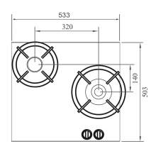 BENNETT PITT by Reginox - 2 PITT  Individual Gas Hobs