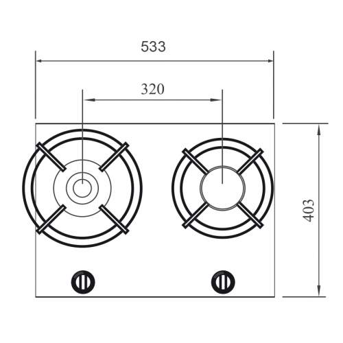 BAULA PITT by Reginox - 2 PITT  Individual Gas Hobs