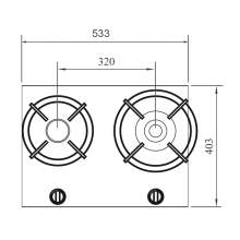 BELY PITT by Reginox - 2 PITT  Individual Gas Hobs