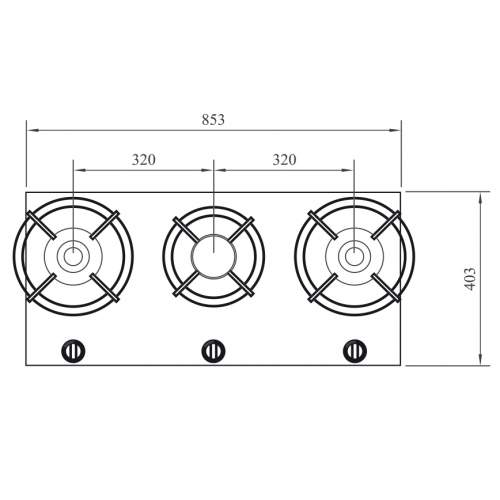 CUSIN PITT by Reginox - 3 PITT Individual Gas Hobs