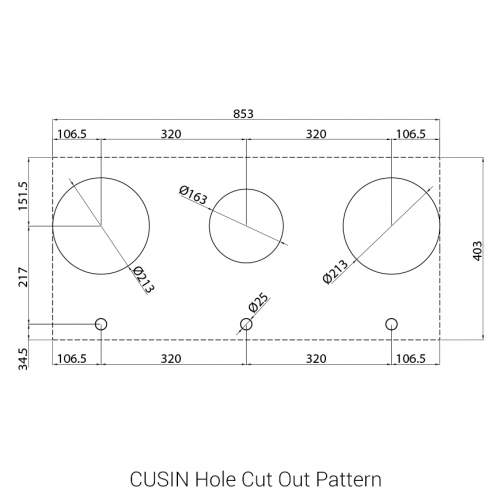 CUSIN PITT by Reginox - 3 PITT Individual Gas Hobs