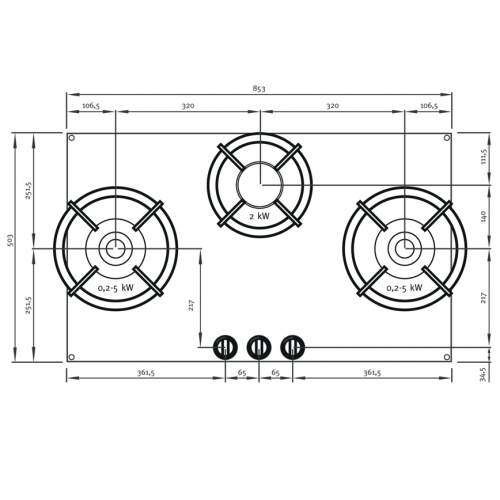 COLO PITT by Reginox - 3 PITT Individual Gas Hobs