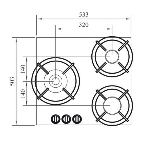 CIMA PITT by Reginox - 3 PITT Individual Gas Hobs