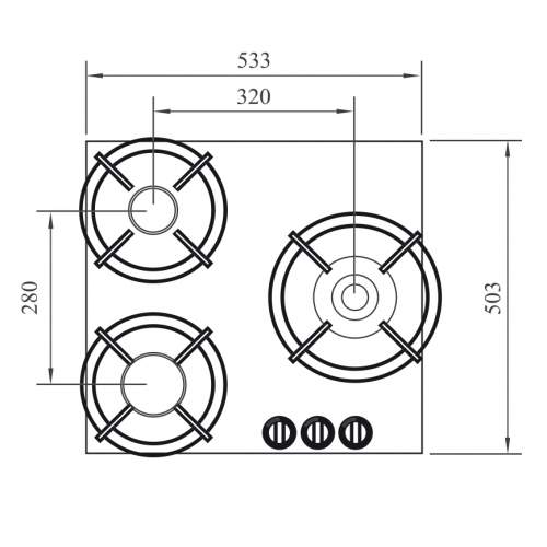 CAPITAL PITT by Reginox - 3 PITT Individual Gas Hobs