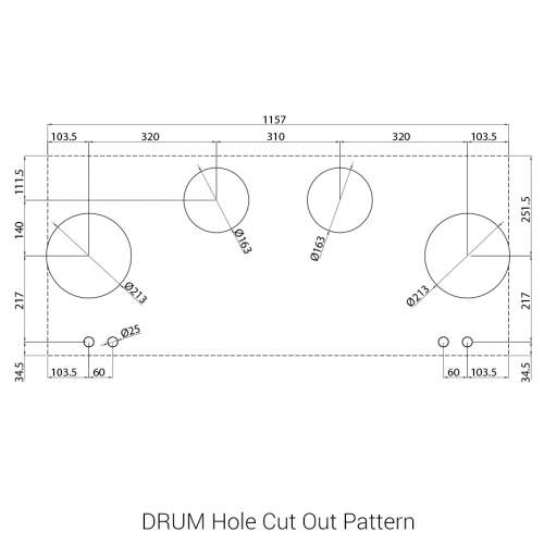 DRUM PITT by Reginox - 4 PITT Individual Gas Hobs