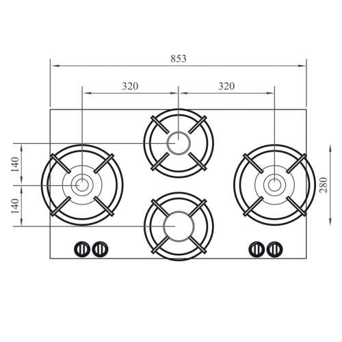 DEMPO PITT by Reginox - 4 PITT Individual Gas Hobs