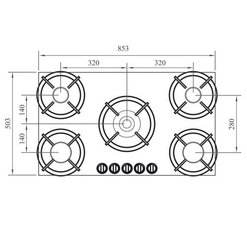 ELBRUS PITT by Reginox - 5 PITT Individual Burner Gas Hobs