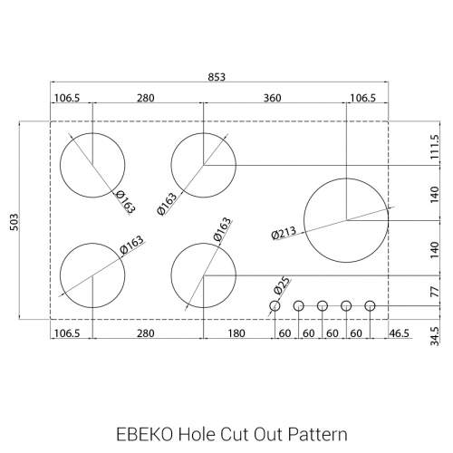 EBEKO PITT by Reginox - 5 PITT Individual Burner Gas Hobs