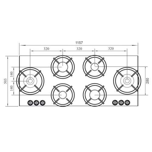 FOESSA PITT® by Reginox - 6 PITT Individual Burner Gas Hobs