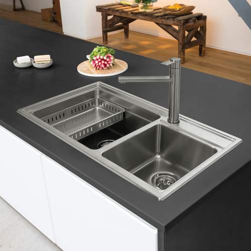 Caple AXLE 175 Inset Stainless Steel 1.75 Bowl Kitchen Sink - AXL175