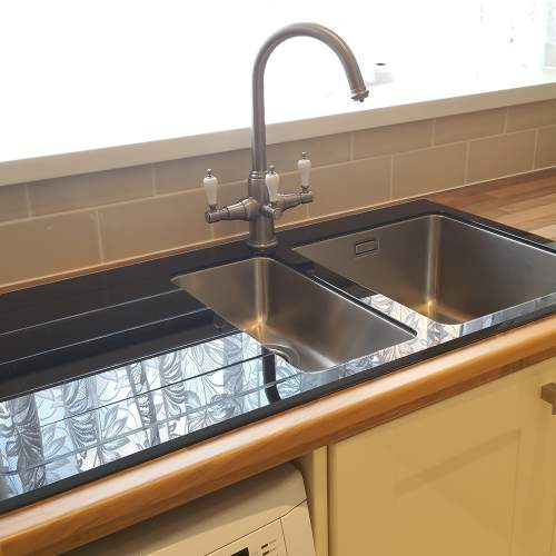 New KBV651 Bluci KubeVetro Glass Kitchen Sink