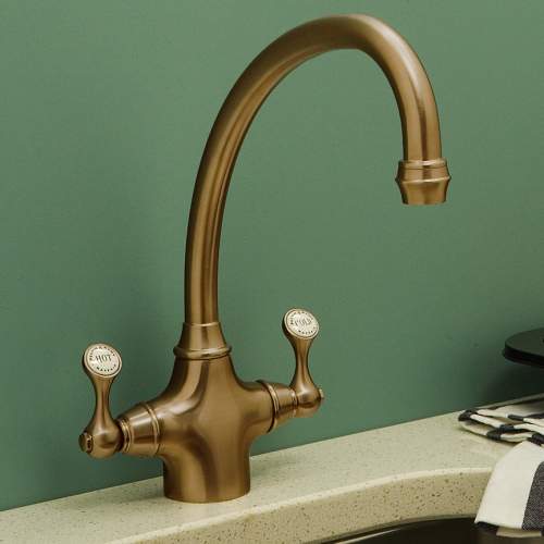Perrin and Rowe Etruscan 4320 Kitchen Tap in Aged Brass - 4320AB