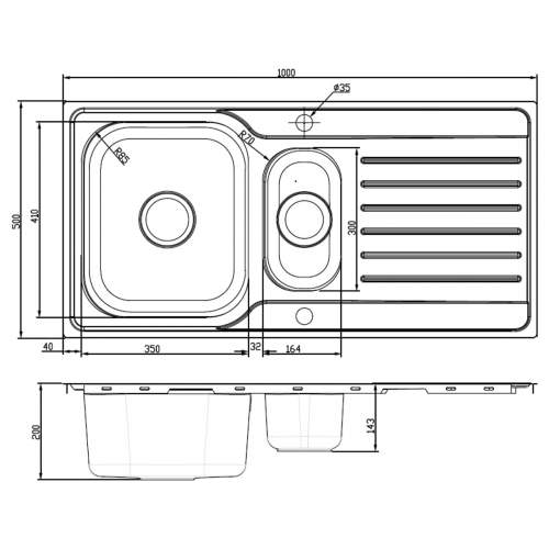 Bluci RUBUS 15 Stainless Steel 1.5 Bowl Kitchen Sink